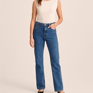 Sézane Denim Button Fly Straight-Leg Organic Cotton ButtonFly Jeans – Size 28